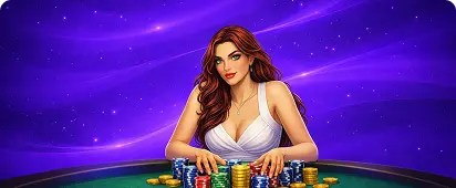 Promo girl with cards